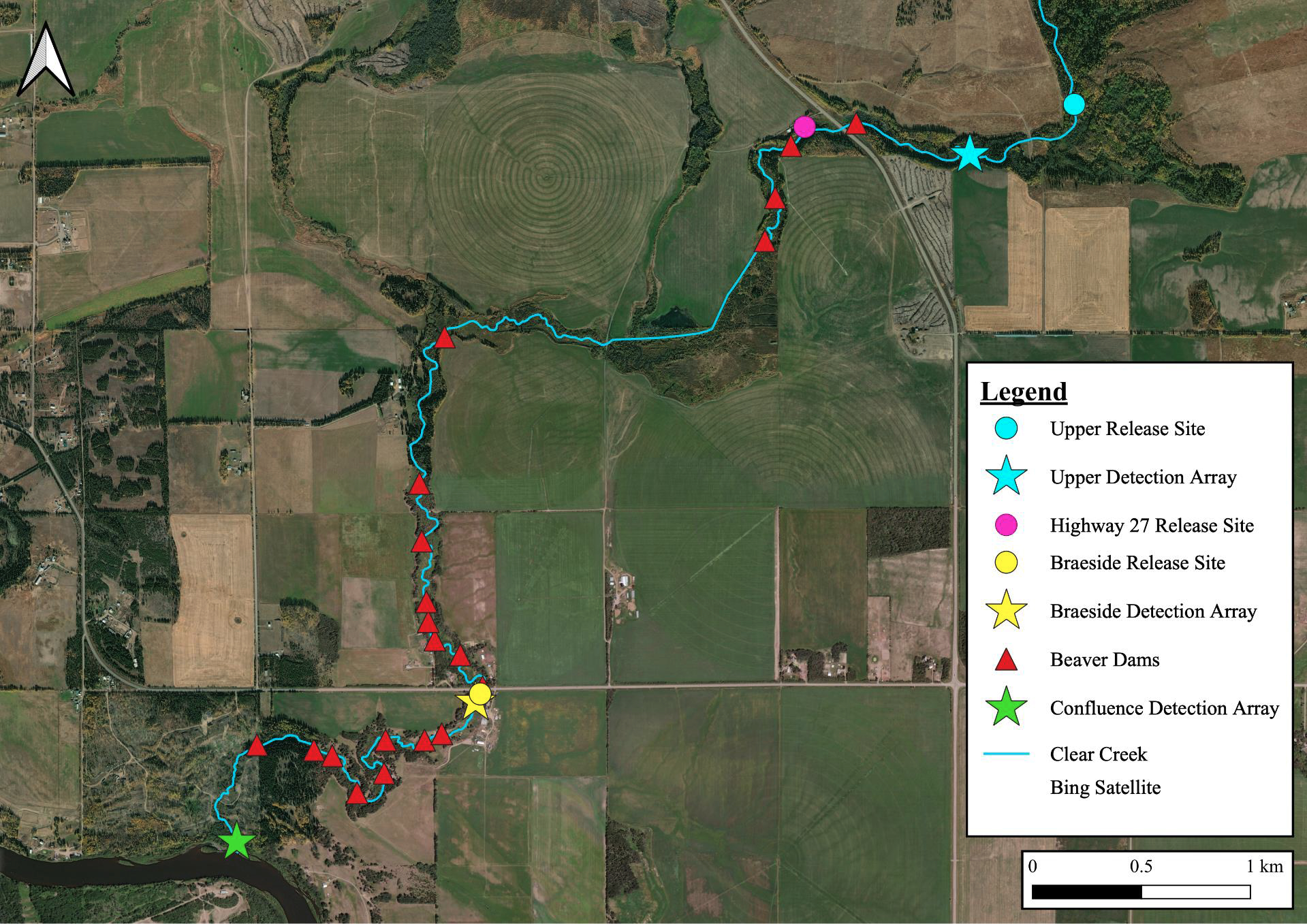 Map of Clear Creek work and study area.